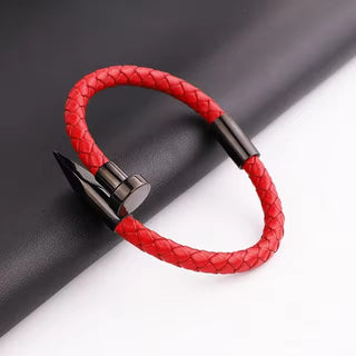 Elegant Genuine Leather Nail Bracelet