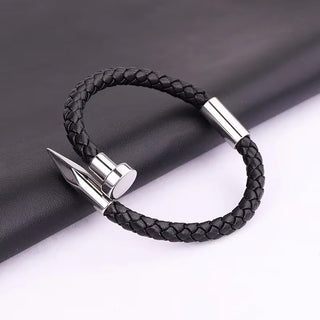 Elegant Genuine Leather Nail Bracelet