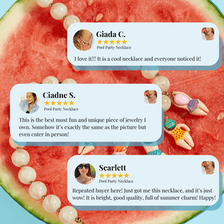 Pool Party Necklace — waterproof, tarnish - free jewelry