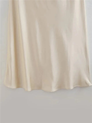 Champagne Satin Dress Elena