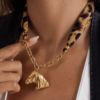 Safari Horse Necklace — waterproof, tarnish - free jewelry