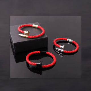 Elegant Genuine Leather Nail Bracelet