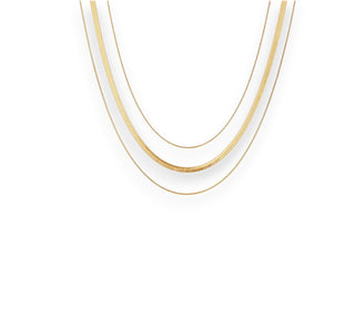 Sleek Snake Triple Chain Necklace